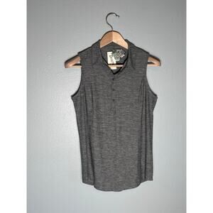 Duluth Trading Women’s S Shirt Gray Top Sleeveless Polo Made in the Jade Cooling